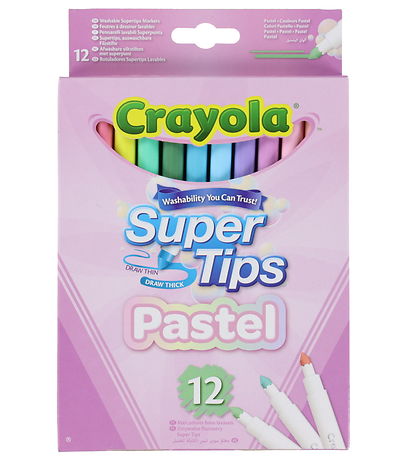 Crayola Tusser - 12-pak - Supertips Pastel Washable Markers