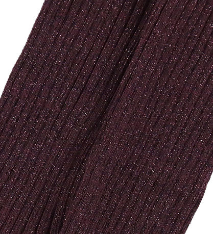 Molo Strømpebukser - Glitter Rib - Forestberry