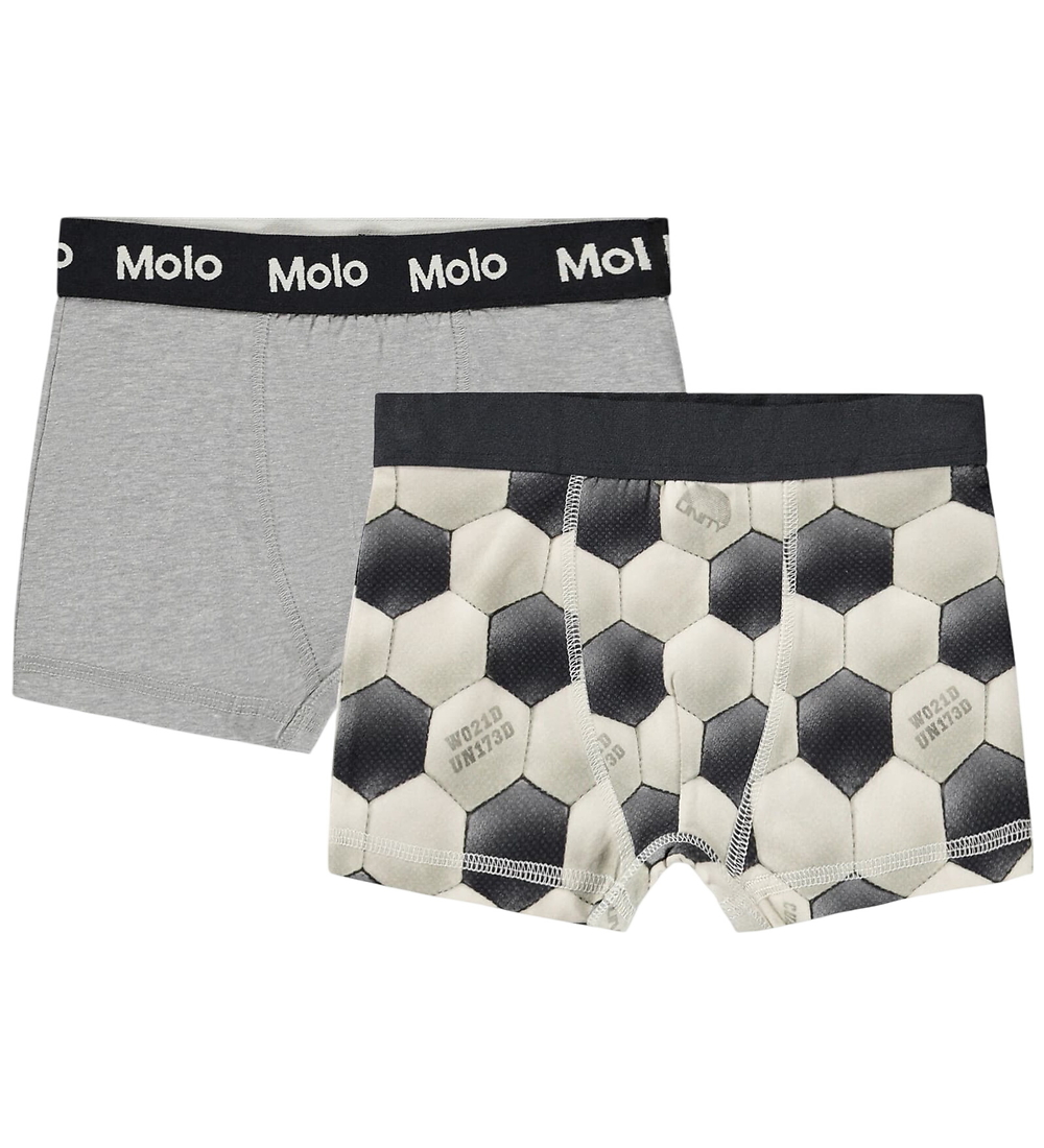 Molo Boxershorts - Justin - 2er-Pack - Fußballmond - Molo - 3-4 Jahre (98-104) - Boxershorts