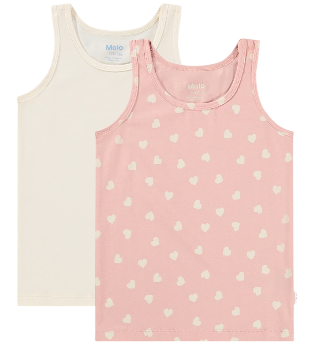 Molo Unterhemden - Jeanie - 2er-Pack - Rose Hearts - Molo - 3-4 Jahre (98-104) - Unterhemden