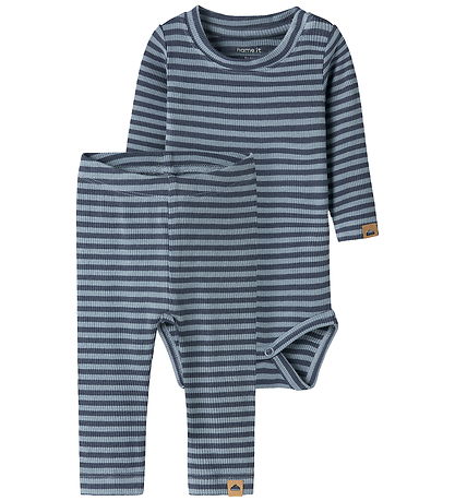 Name It Sæt - Body l/æ/Leggings - NbMKardio - Ashley Blue