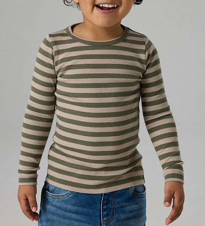 Name It Bluse - Rib - Noos - NmnBanio - Dusty Olive/Pure Cashmer