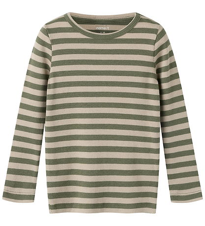 Name It Bluse - Rib - Noos - NmnBanio - Dusty Olive/Pure Cashmer