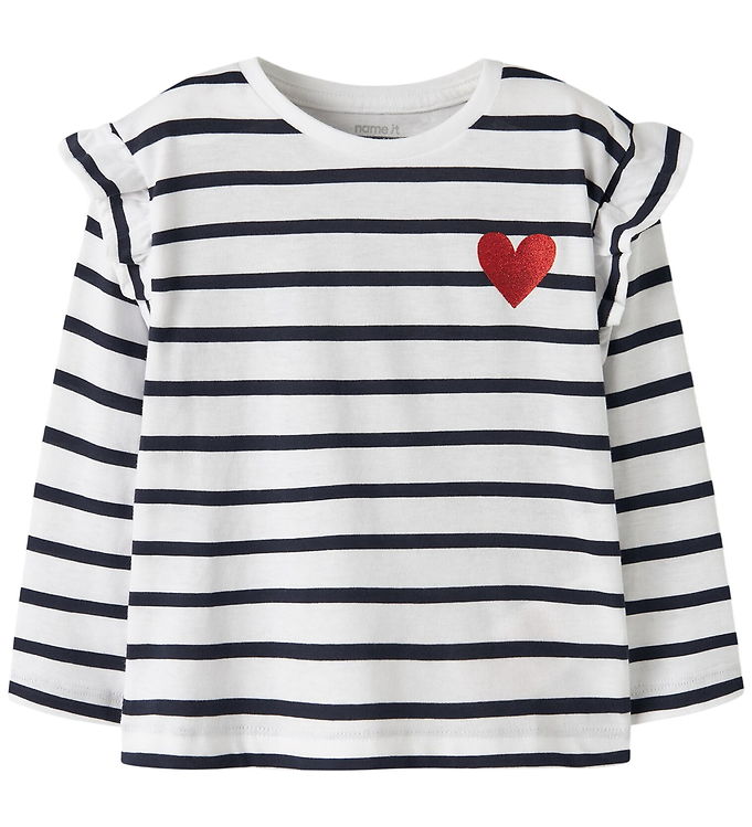 Name It Bluse - Noos - NmfTovelina - Bright White/Dark Sapphire