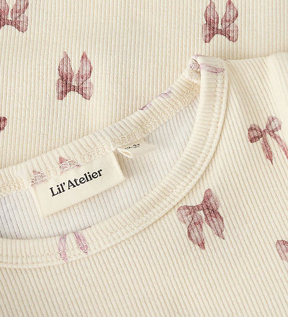 Lil Atelier Bluse - Rib - Slim - Noos - NmfGavo - Turtledove/Bow