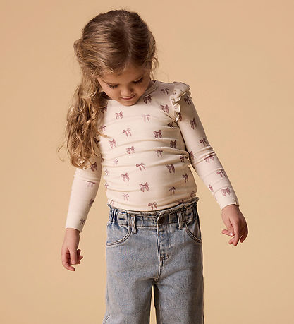 Lil Atelier Bluse - Rib - Slim - Noos - NmfGavo - Turtledove/Bow