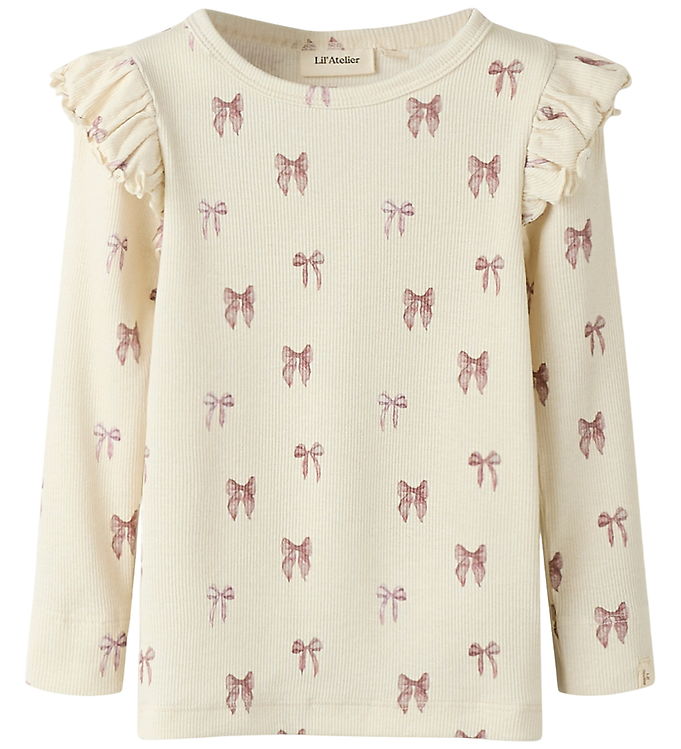 LIL ATELIER Bluse Gavo Turtledove Bow