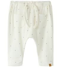 Lil Atelier Bukser - Rib - Loose - Noos - Coconut Milk/Sleet Dot