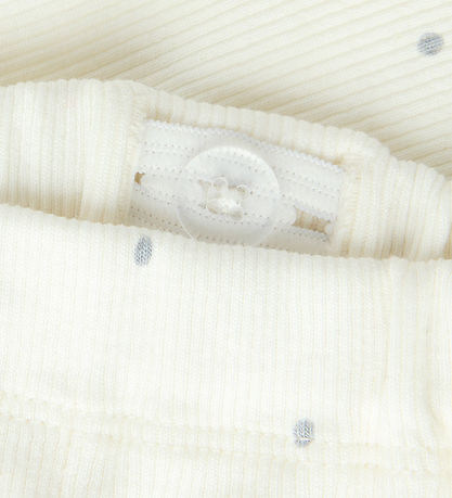 Lil Atelier Bukser - Rib - Loose - Noos - Coconut Milk/Sleet Dot