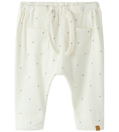 Lil Atelier Bukser - Rib - Loose - Noos - Coconut Milk/Sleet Dot