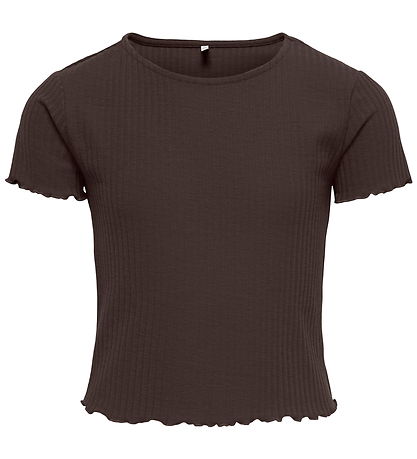 Kids Only T-shirt - Noos - Rib - KogNella - Coffee Bean