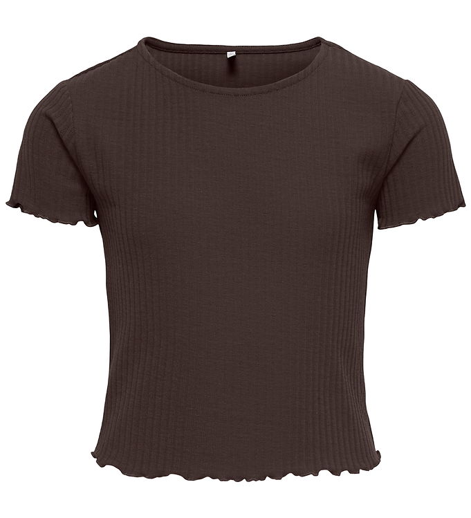 Kids Only T-shirt - Noos - Rib - KogNella - Coffee Bean