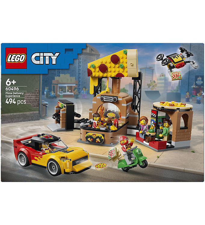 LEGO® City - Pizzeria Med Udbringningsfartøjer 60496 - 494 Dele