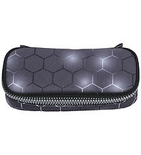 Jeva Pencil Case - Box - Black Hexagon