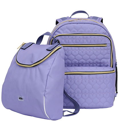 Jeva School Backpack - Square - Lavender Quilt
