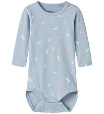 Name It Body l/æ - NbfVandora - Subdued Blue/Butterflies