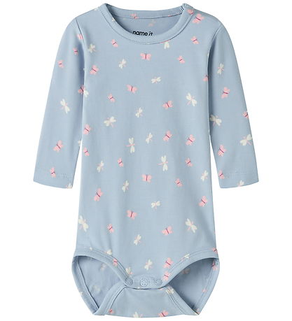 Name It Body l/æ - NbfVandora - Subdued Blue/Butterflies