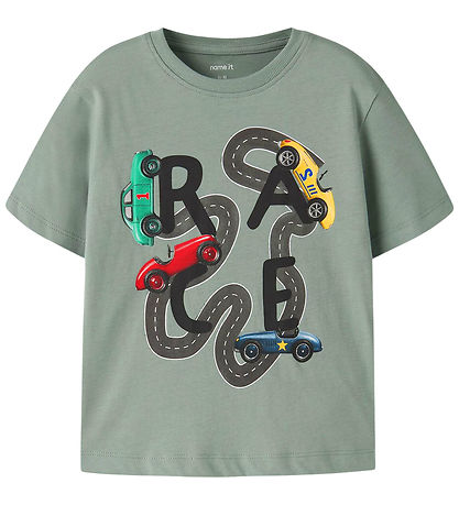 Name It T-shirt - NmmVoto - Green Milieu m. Print