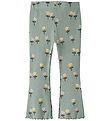Name It Leggings - Rib - Flare - NmfVemma - Green Milieu/Happy F