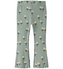 Name It Leggings - Rib - Flare - NmfVemma - Green Environment/Ha