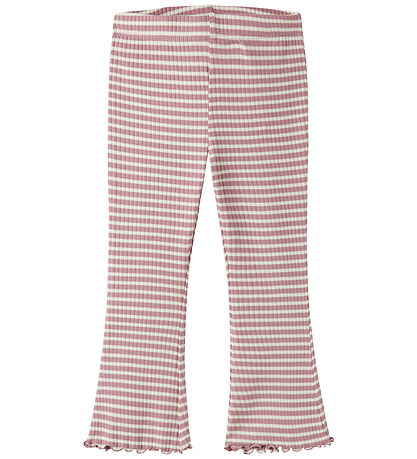 Name It Leggings - Rib - Flare - NmfVemma - Lilas/White