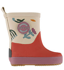 Mikk-Line Gummistøvler - Barfod - Retro Flower AOP