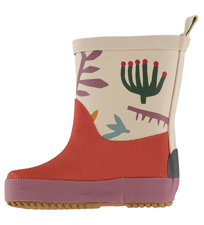 Mikk-Line Gummistøvler - Barfod - Retro Flower AOP