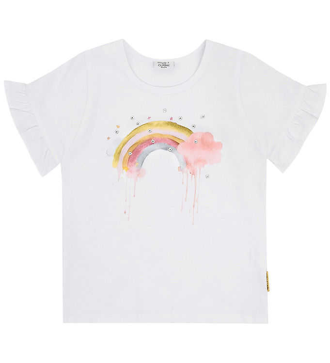 Hust and Claire T-shirt - Alma - Hvid m. Regnbue