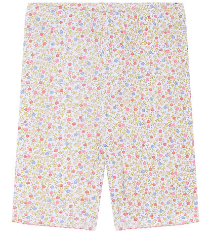 Hust and Claire Cykelshorts - Lilian - Hvid m. Blomster