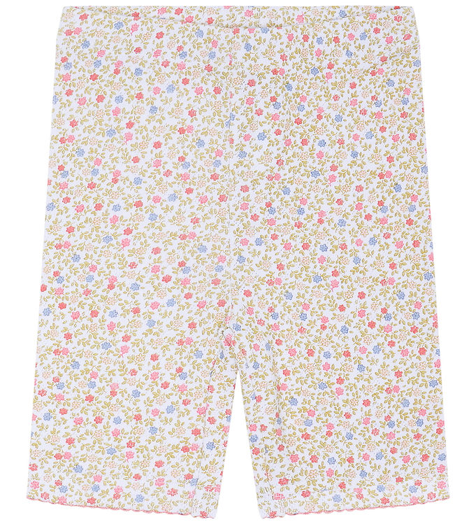 Hust and Claire Cykelshorts - Lilian - Hvid m. Blomster