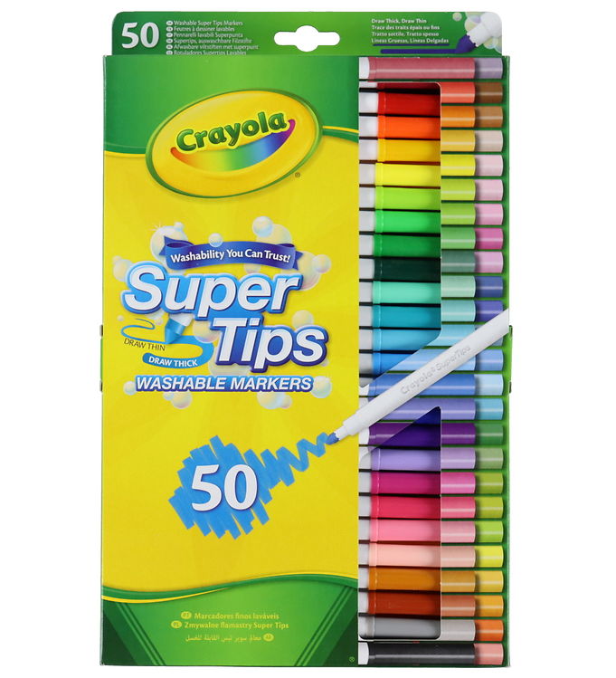 Crayola Super Tips Flamastry mazaki dla dzieci zmywalne 50szt.