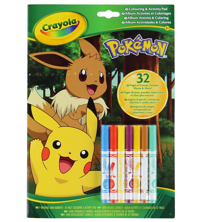 Crayola Aktivitetsbog m. Tuscher - 32 sider - Pokémon