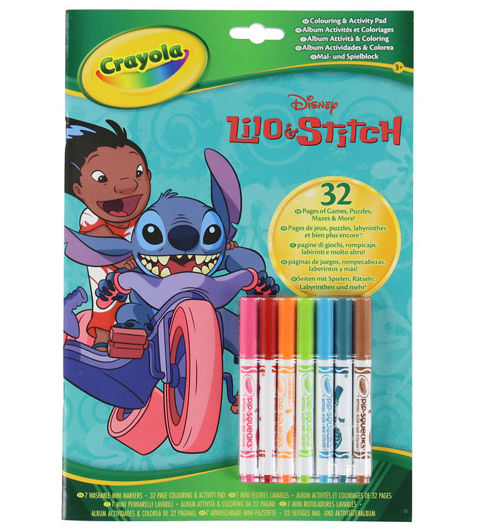 Crayola Aktivitetsbog m. Tuscher - 32 sider - Lilo & Stitch