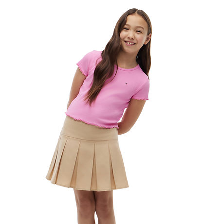 Tommy Hilfiger T-Shirt - Rib Top - Pink Daisy