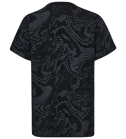 Hummel T-Shirt - hmlJR AOP LOGO - Sort