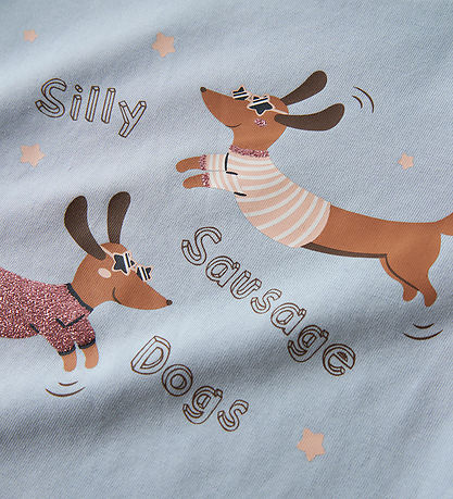 Name It Bluse - NmfVix - Subdued Blue/Sausage Dogs