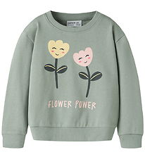 Name It Sweatshirt - NmfVasacha - Green Milieu/Flower Power