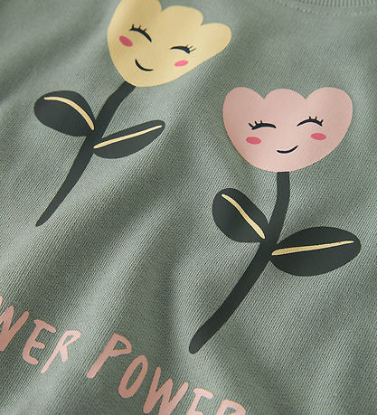 Name It Sweatshirt - NmfVasacha - Green Milieu/Flower Power