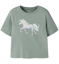 Name It T-shirt - NmfVotea - Green Environment/Unicorn