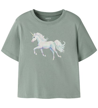 Name It T-shirt - NmfVotea - Green Milieu/Unicorn