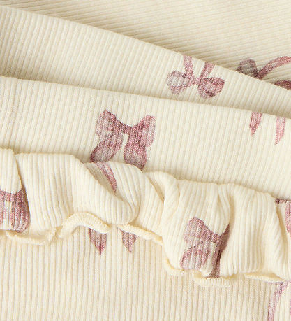Lil Atelier Leggings - NmfGavo - Rib - Noos - Turtledove/Bow