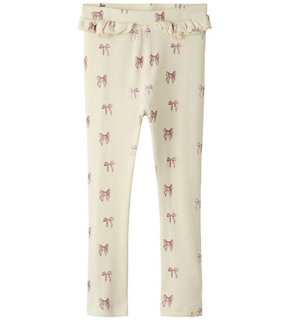 Lil Atelier Leggings - NmfGavo - Rib - Noos - Turtledove/Bow
