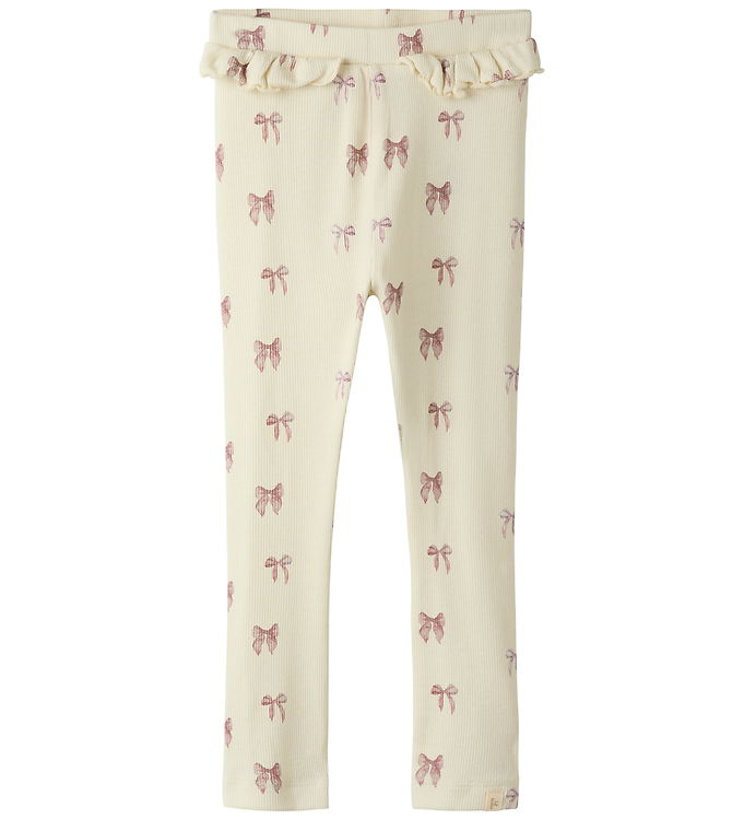 Lil Atelier Leggings - NmfGavo - Rib - Noos - Turtledove/Bow