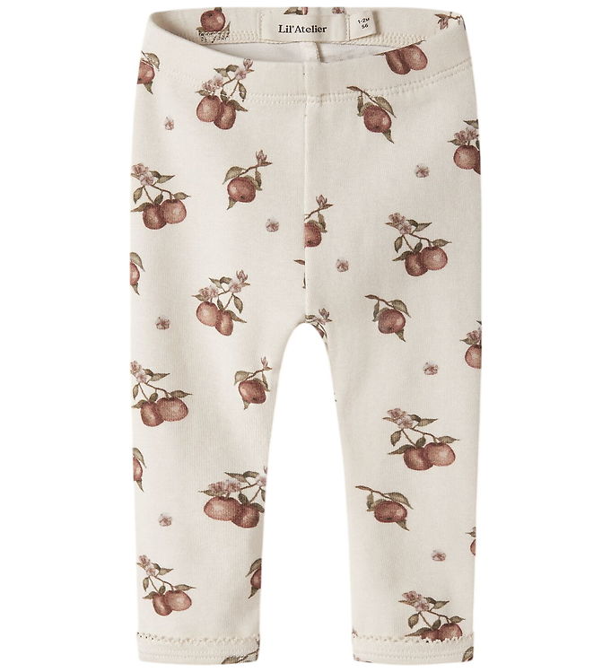Lil Atelier Leggings - NbfGayo - Turtledove/Apple
