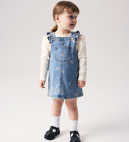 Name It Denimkjole - NmfFaith - AOP - Medium Blue Denim/Bow