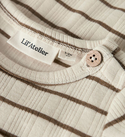 Lil Atelier Body l/æ - Slim - NbmKaby - Turtledove/Kangaroo