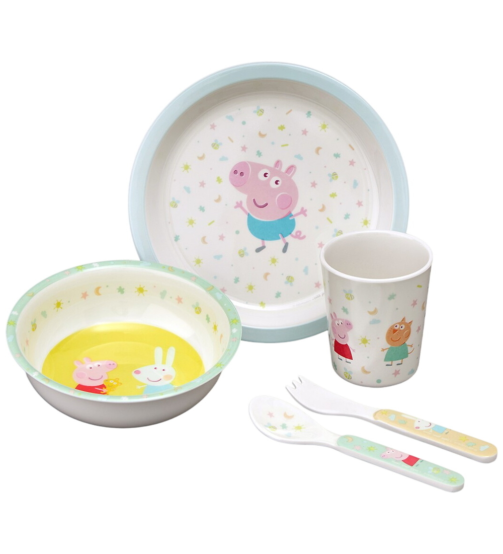 Petit Jour Paris Geschirr-Set - Melamin - 5 Teile - Peppa Wutz - - Petit Jour Paris - One Size - Geschirr-Sets