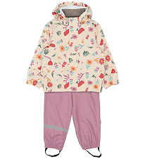 Mikk-Line Regntøj m/u Seler - PU - AOP - Retro Flower