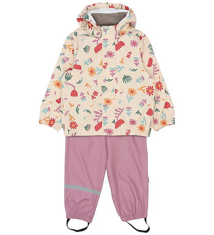 Mikk-Line Regntøj m/u Seler - PU - AOP - Retro Flower