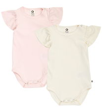 Müsli Body k/æ - Rib - Cozy Me Frill - 2-pak - Tofu/Prim Rose